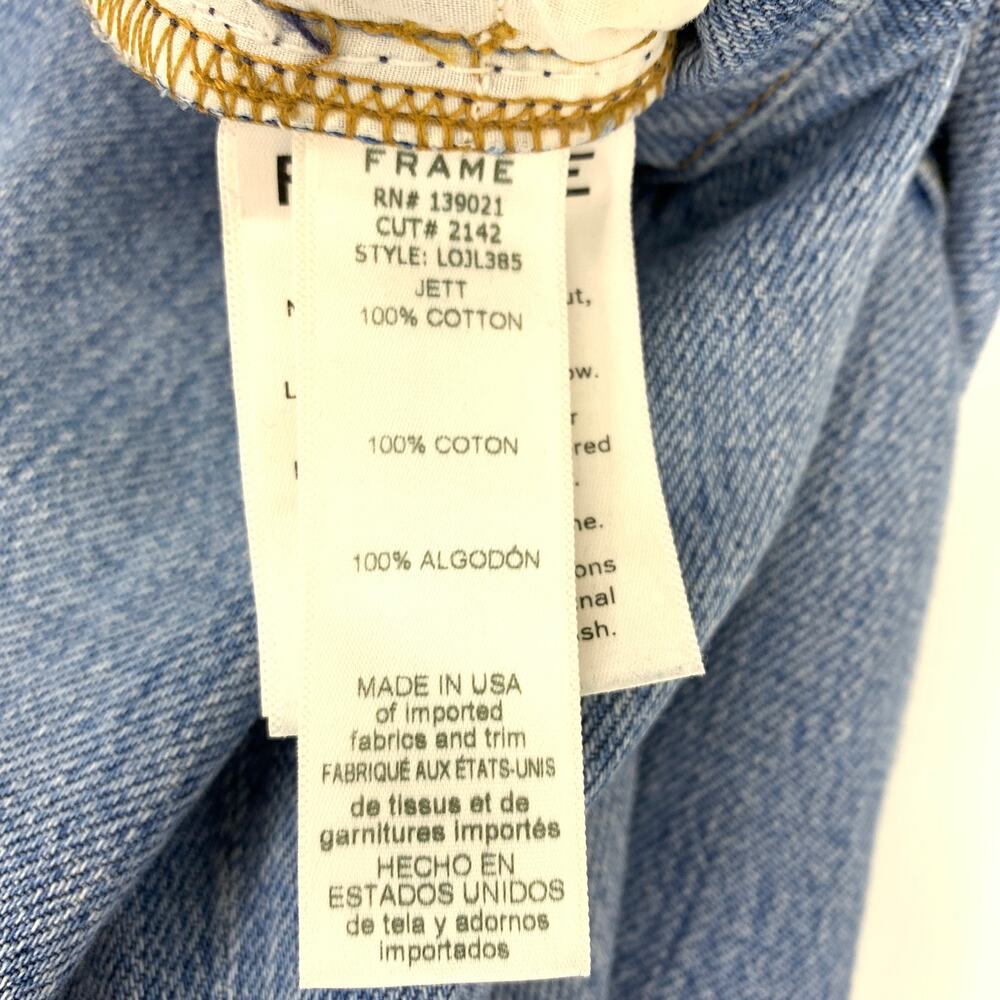 FRAME Women's Size 24 Blue Le Overlap Jeans Jett Light Wash High Rise Cropped - Picture 6 of 6